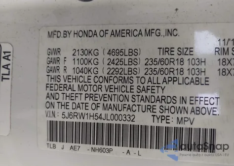 2018 Honda Cr-V Ex z USA, uszkodzony, nr VIN 5J6RW1H54JL000332